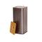 Household Essentials Square Metal Hamper with Wooden Lid